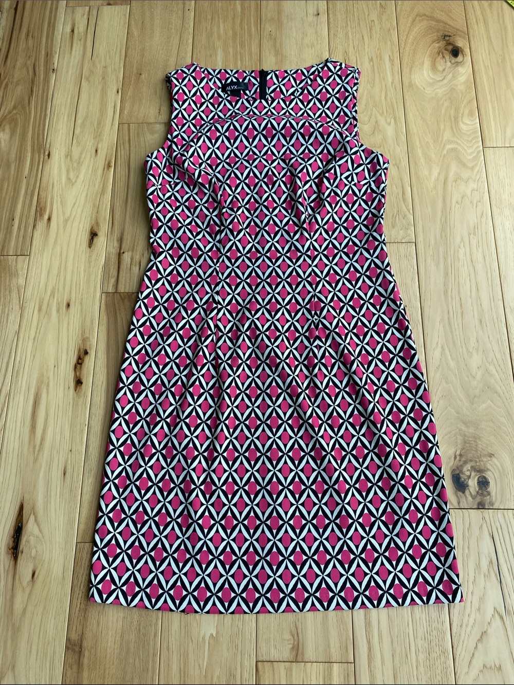ALYX Pink & Black Diamond-Print Sheath Dress